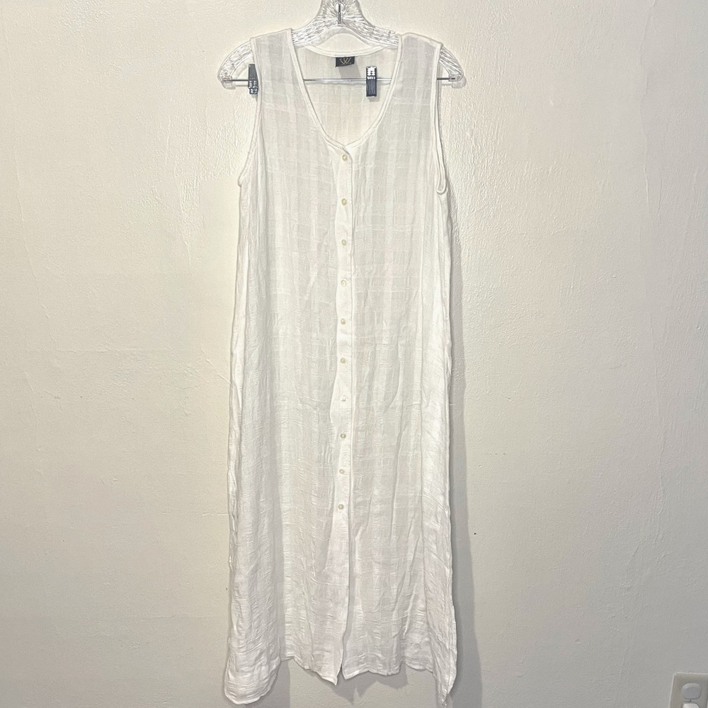 Wear Abouts White Long Full Button Dress